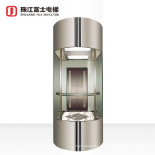 Zhujiangfuji Brand Brand Panoramic Elevateur All Glass Round Type